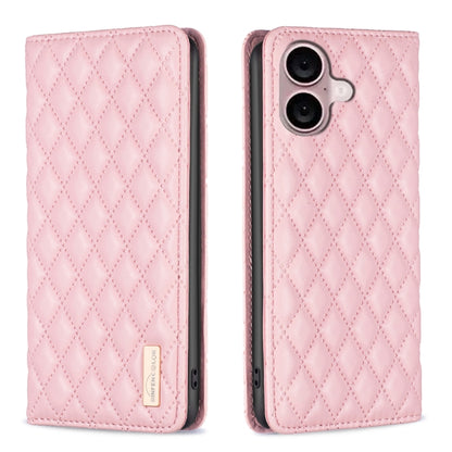 Diamond Lattice Magnetic Leather Flip Phone Case