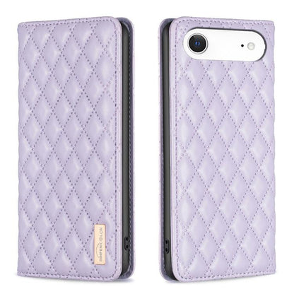 Diamond Lattice Magnetic Leather Flip Phone Case