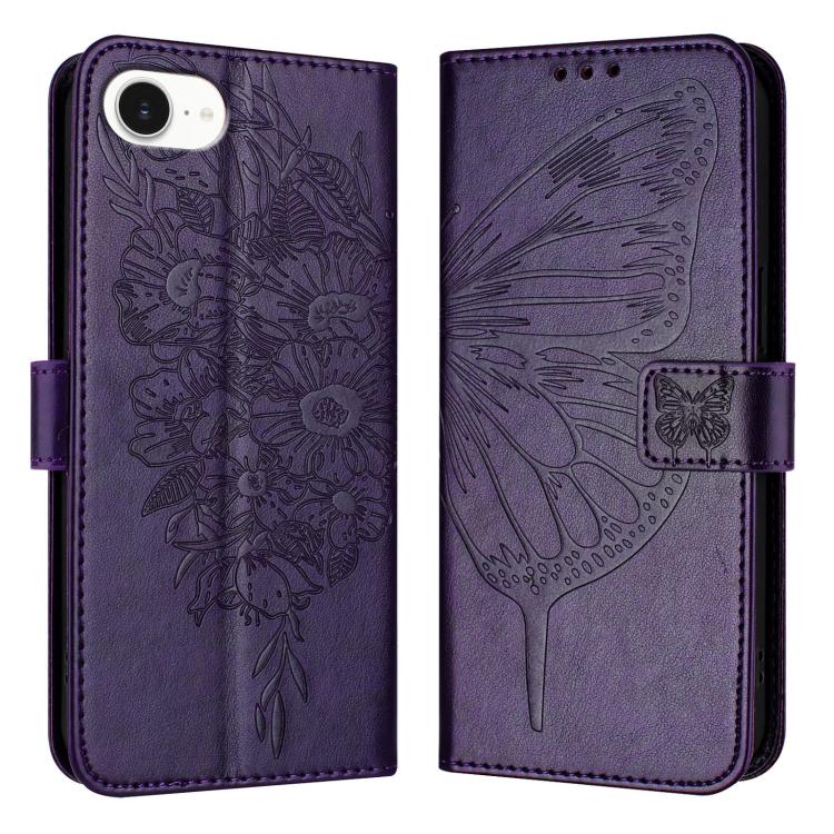 Embossed Butterfly Leather Phone Case