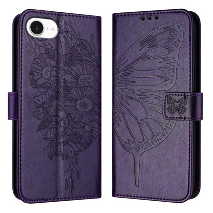 Embossed Butterfly Leather Phone Case