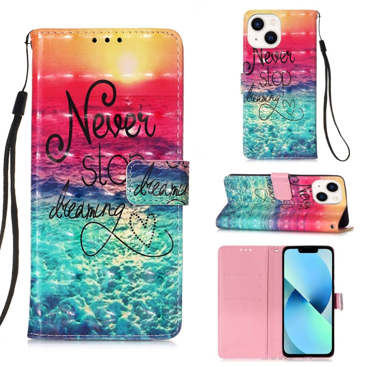 3D Painting Horizontal Flip Leather Phone Case
