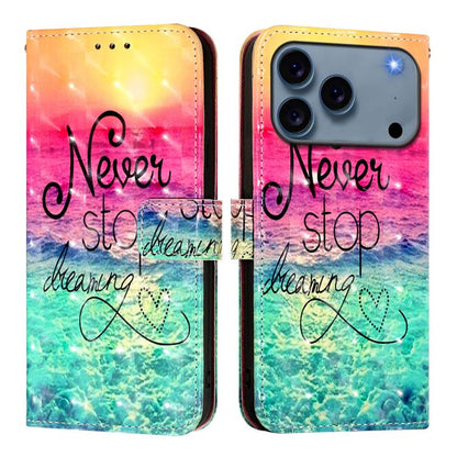 3D Painting Horizontal Flip Leather Phone Case