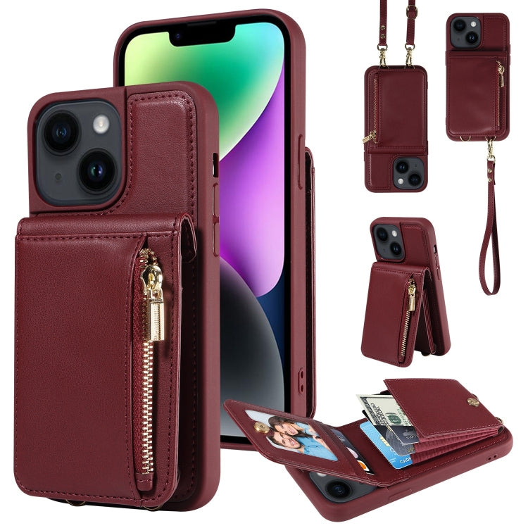 Crossbody Lanyard Zipper Wallet Leather Phone Case, For iPhone 16 Pro Max, For iPhone 16 Pro�����...