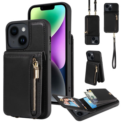 Crossbody Lanyard Zipper Wallet Leather Phone Case, For iPhone 16 Pro Max, For iPhone 16 Pro�����...