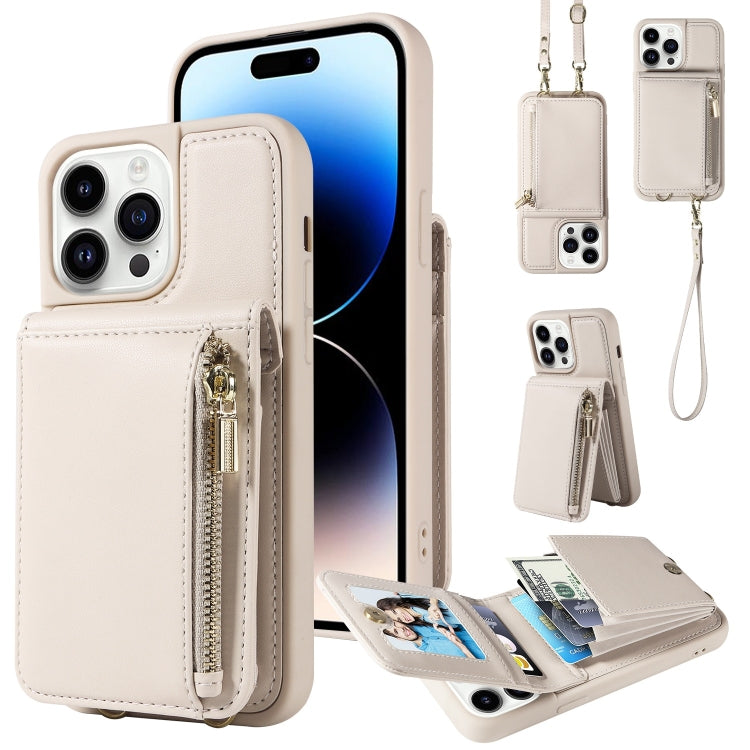 Crossbody Lanyard Zipper Wallet Leather Phone Case, For iPhone 16 Pro Max, For iPhone 16 Pro�����...