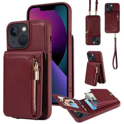 Crossbody Lanyard Zipper Wallet Leather Phone Case, For iPhone 16 Pro Max, For iPhone 16 Pro�����...