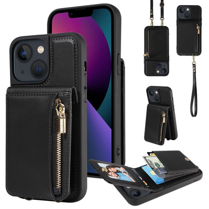 Crossbody Lanyard Zipper Wallet Leather Phone Case, For iPhone 16 Pro Max, For iPhone 16 Pro�����...