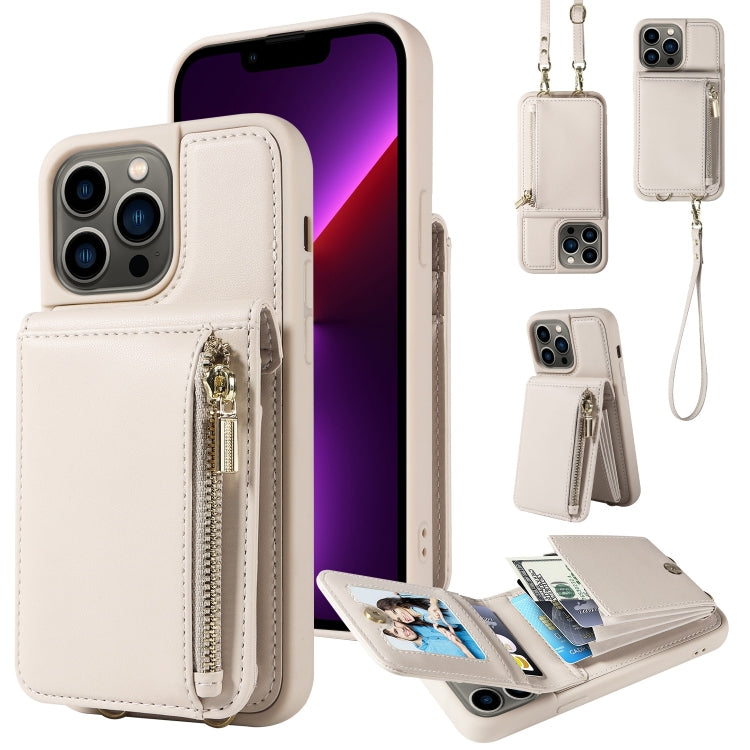 Crossbody Lanyard Zipper Wallet Leather Phone Case, For iPhone 16 Pro Max, For iPhone 16 Pro�����...