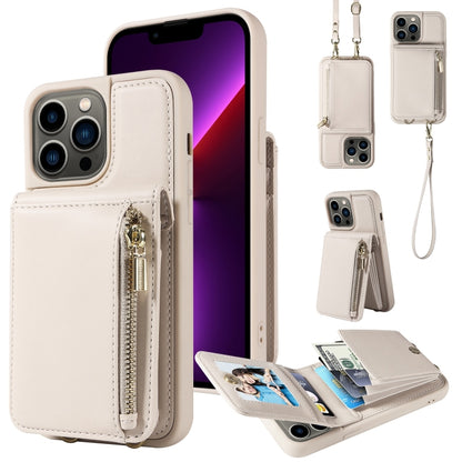 Crossbody Lanyard Zipper Wallet Leather Phone Case, For iPhone 16 Pro Max, For iPhone 16 Pro�����...