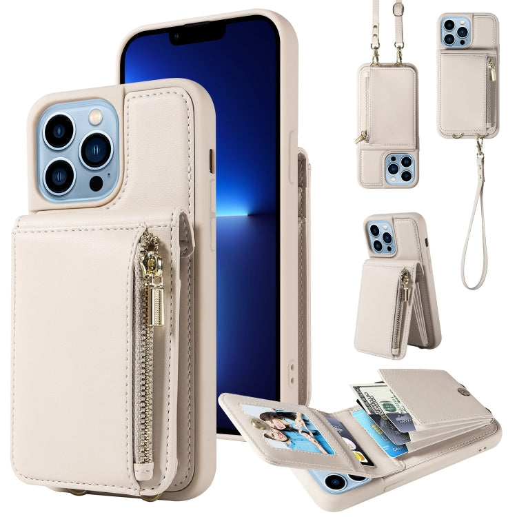 Crossbody Lanyard Zipper Wallet Leather Phone Case, For iPhone 16 Pro Max, For iPhone 16 Pro�����...