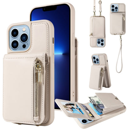 Crossbody Lanyard Zipper Wallet Leather Phone Case, For iPhone 16 Pro Max, For iPhone 16 Pro�����...