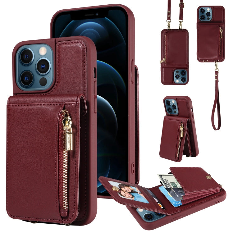 Crossbody Lanyard Zipper Wallet Leather Phone Case, For iPhone 16 Pro Max, For iPhone 16 Pro�����...