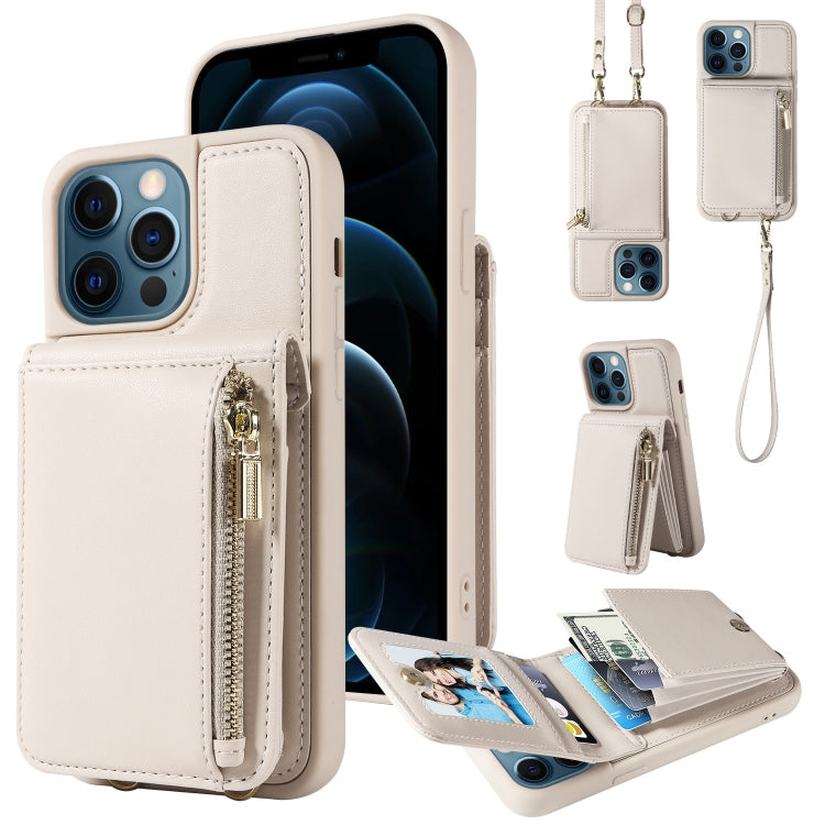 Crossbody Lanyard Zipper Wallet Leather Phone Case, For iPhone 16 Pro Max, For iPhone 16 Pro�����...