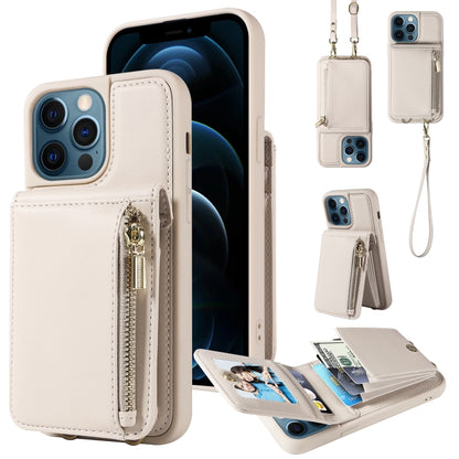 Crossbody Lanyard Zipper Wallet Leather Phone Case, For iPhone 16 Pro Max, For iPhone 16 Pro�����...