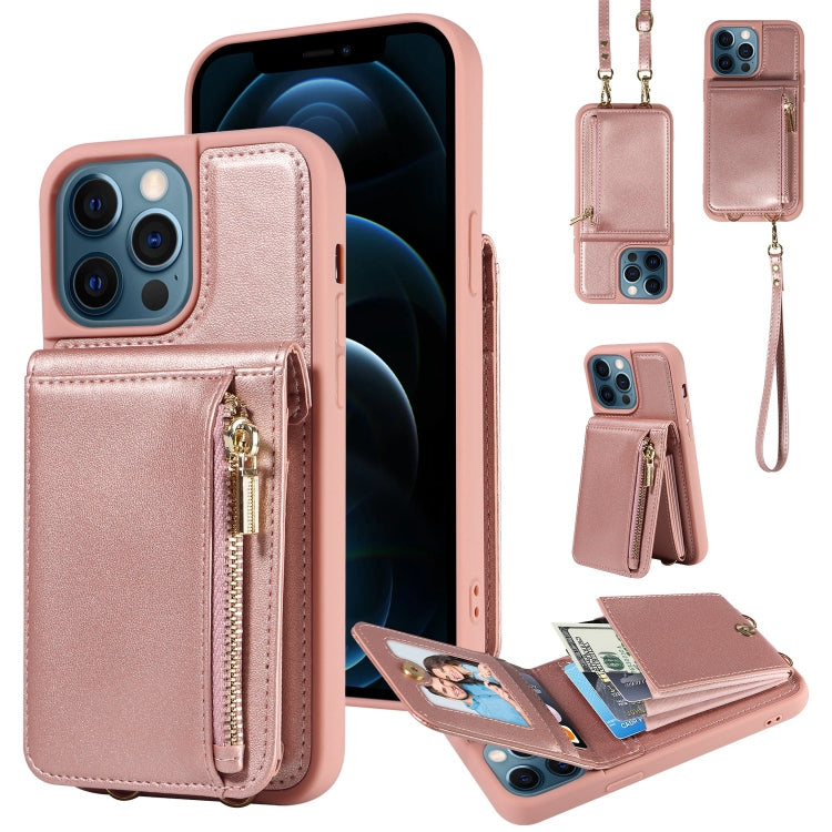 Crossbody Lanyard Zipper Wallet Leather Phone Case, For iPhone 16 Pro Max, For iPhone 16 Pro�����...