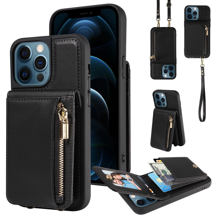 Crossbody Lanyard Zipper Wallet Leather Phone Case, For iPhone 16 Pro Max, For iPhone 16 Pro�����...