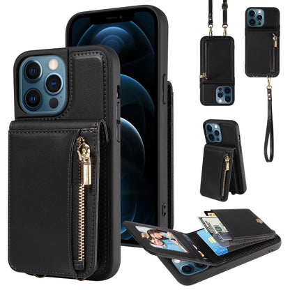 Crossbody Lanyard Zipper Wallet Leather Phone Case, For iPhone 16 Pro Max, For iPhone 16 Pro�����...