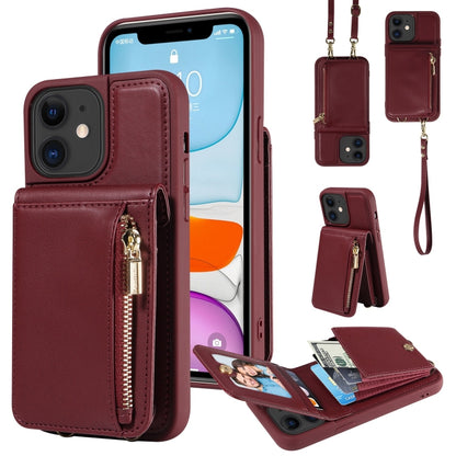 Crossbody Lanyard Zipper Wallet Leather Phone Case, For iPhone 11, For iPhone 11 Pro�������������...