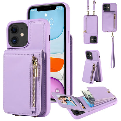Crossbody Lanyard Zipper Wallet Leather Phone Case, For iPhone 11, For iPhone 11 Pro�������������...