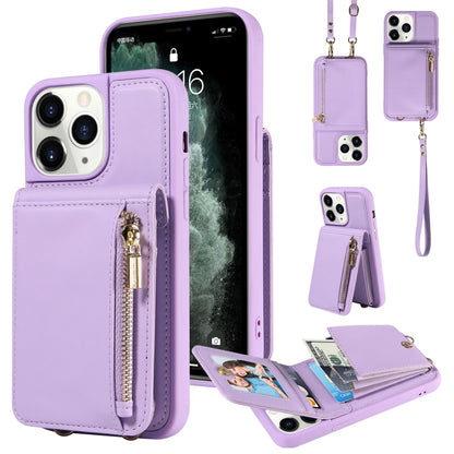 Crossbody Lanyard Zipper Wallet Leather Phone Case, For iPhone 11, For iPhone 11 Pro�������������...