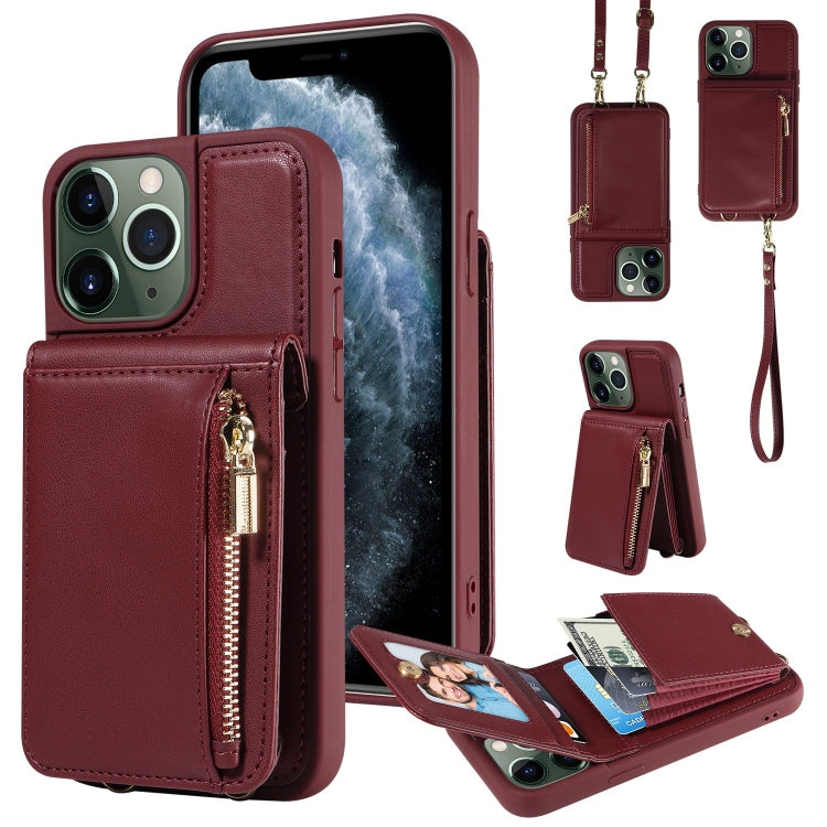 Crossbody Lanyard Zipper Wallet Leather Phone Case, For iPhone 16 Pro Max, For iPhone 16 Pro�����...