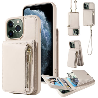 Crossbody Lanyard Zipper Wallet Leather Phone Case, For iPhone 16 Pro Max, For iPhone 16 Pro�����...