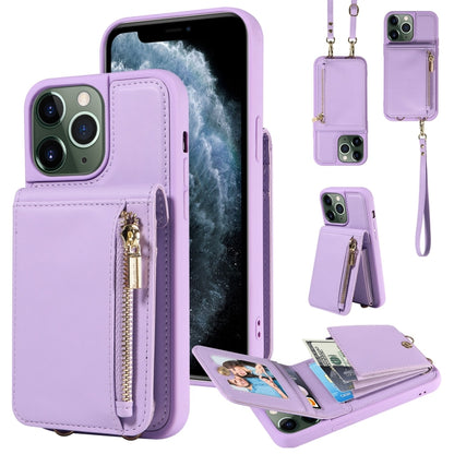 Crossbody Lanyard Zipper Wallet Leather Phone Case, For iPhone 16 Pro Max, For iPhone 16 Pro�����...