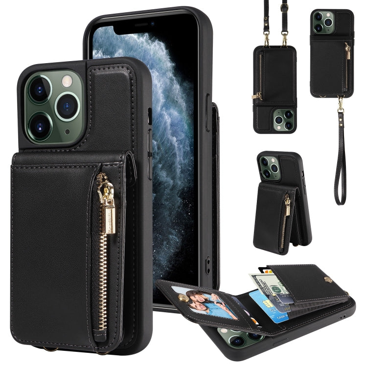 Crossbody Lanyard Zipper Wallet Leather Phone Case, For iPhone 16 Pro Max, For iPhone 16 Pro�����...