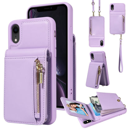 Crossbody Lanyard Zipper Wallet Leather Phone Case, For iPhone 11, For iPhone 11 Pro�������������...