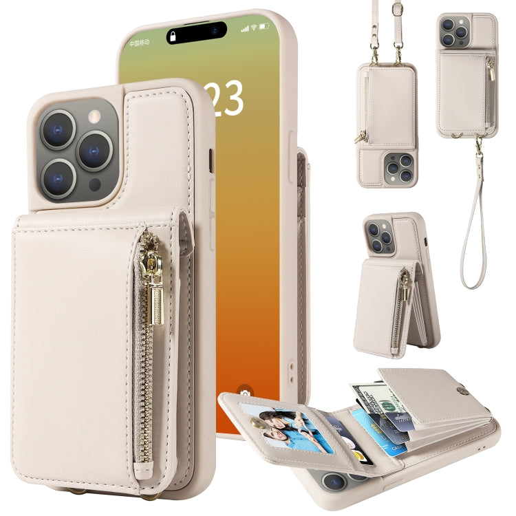 Crossbody Lanyard Zipper Wallet Leather Phone Case, For iPhone 16 Pro Max, For iPhone 16 Pro�����...