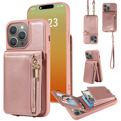 Crossbody Lanyard Zipper Wallet Leather Phone Case, For iPhone 16 Pro Max, For iPhone 16 Pro�����...
