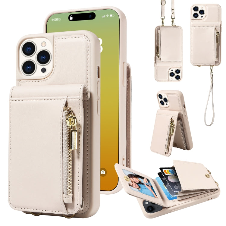 Crossbody Lanyard Zipper Wallet Leather Phone Case, For iPhone 16 Pro Max, For iPhone 16 Pro�����...