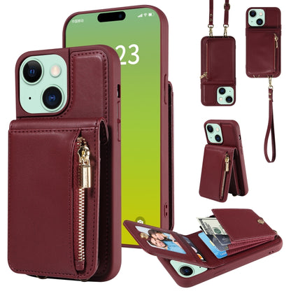 Crossbody Lanyard Zipper Wallet Leather Phone Case, For iPhone 16 Pro Max, For iPhone 16 Pro�����...