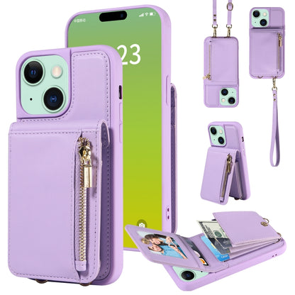 Crossbody Lanyard Zipper Wallet Leather Phone Case, For iPhone 16 Pro Max, For iPhone 16 Pro�����...