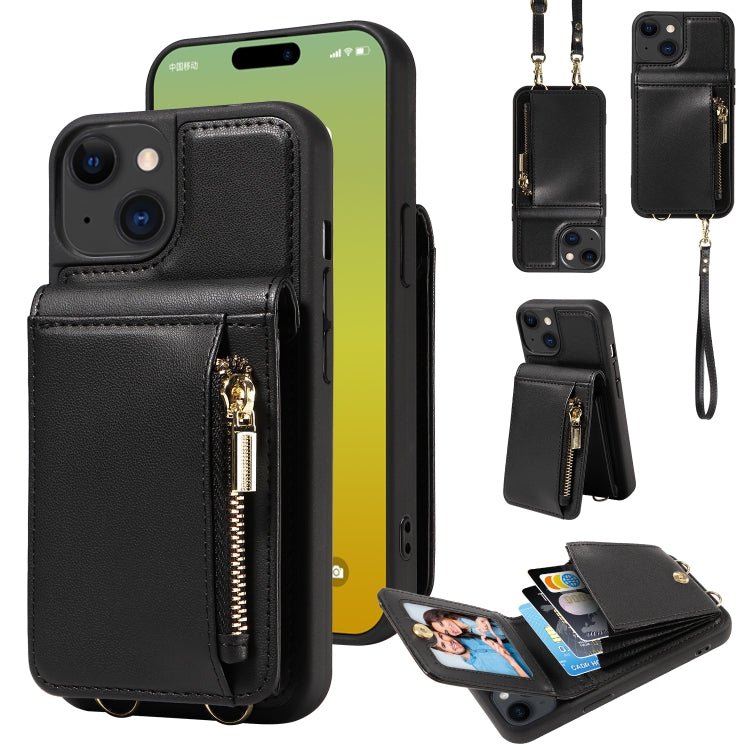 Crossbody Lanyard Zipper Wallet Leather Phone Case, For iPhone 16 Pro Max, For iPhone 16 Pro�����...