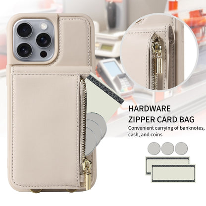 Crossbody Lanyard Zipper Wallet Leather Phone Case, For iPhone 16 Pro Max, For iPhone 16 Pro�����...