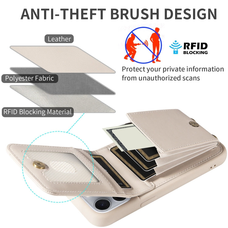 Crossbody Lanyard Zipper Wallet Leather Phone Case, For iPhone 16 Pro Max, For iPhone 16 Pro�����...