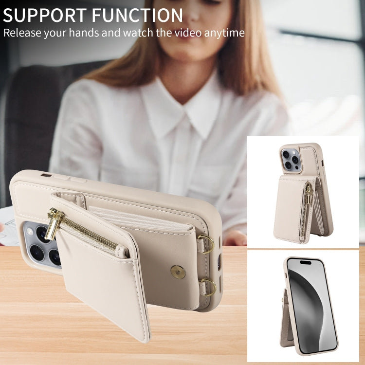 Crossbody Lanyard Zipper Wallet Leather Phone Case, For iPhone 16 Pro Max, For iPhone 16 Pro�����...