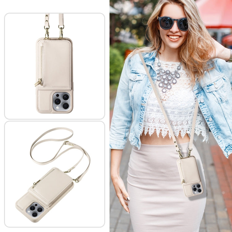 Crossbody Lanyard Zipper Wallet Leather Phone Case, For iPhone 16 Pro Max, For iPhone 16 Pro�����...
