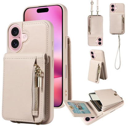 Crossbody Lanyard Zipper Wallet Leather Phone Case