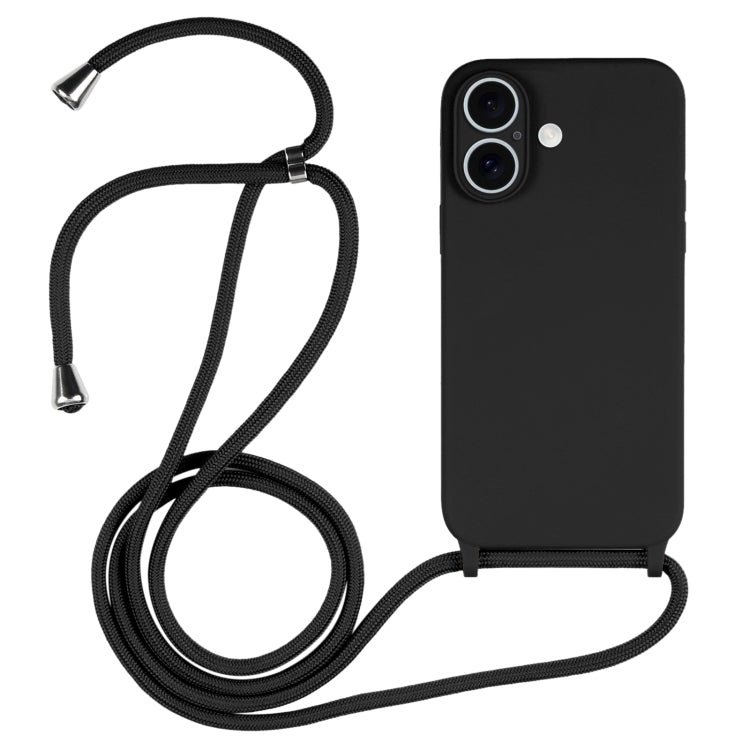Crossbody Lanyard Liquid Silicone Case, For iPhone 16 Pro Max, For iPhone 16 Pro, For iPhone 16 P...
