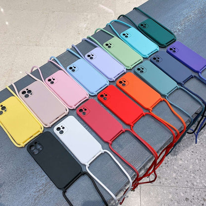 Crossbody Lanyard Liquid Silicone Case, For iPhone 16 Pro Max, For iPhone 16 Pro, For iPhone 16 P...