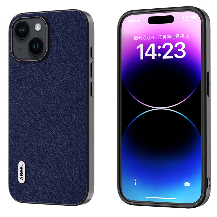 ABEEL Black Edge Genuine Leather Mino Phone Case, For iPhone 16 Pro Max, For iPhone 16 Pro�������...