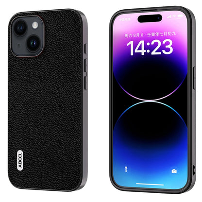 ABEEL Black Edge Genuine Leather Mino Phone Case, For iPhone 16 Pro Max, For iPhone 16 Pro�������...