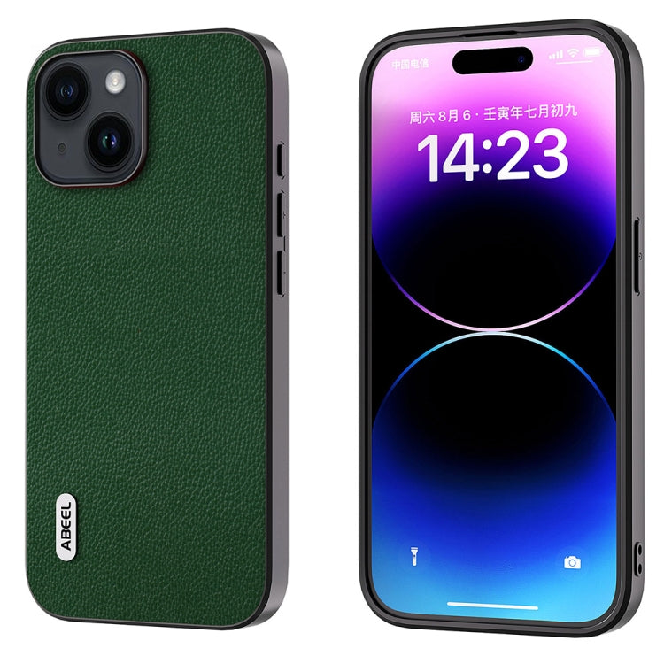 ABEEL Black Edge Genuine Leather Mino Phone Case, For iPhone 16 Pro Max, For iPhone 16 Pro�������...