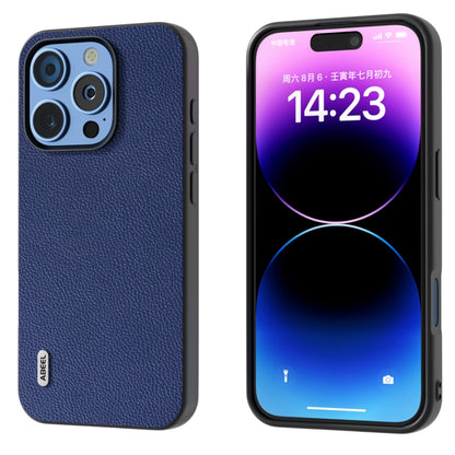 ABEEL Black Edge Genuine Leather Mino Phone Case, For iPhone 16 Pro Max, For iPhone 16 Pro�������...
