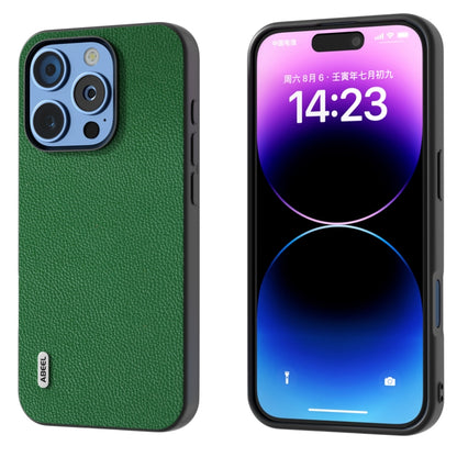 ABEEL Black Edge Genuine Leather Mino Phone Case, For iPhone 16 Pro Max, For iPhone 16 Pro�������...