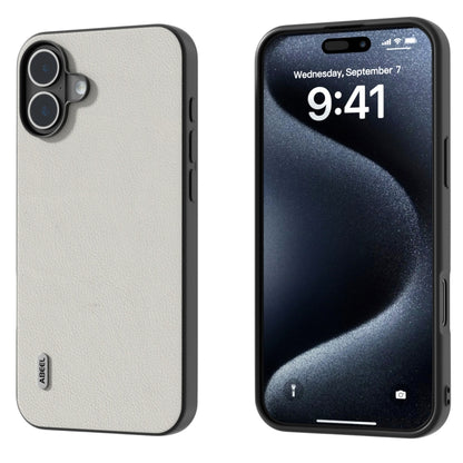 ABEEL Genuine Leather Wave Black Edge Phone Case, For iPhone 16 Pro Max, For iPhone 16 Pro�������...