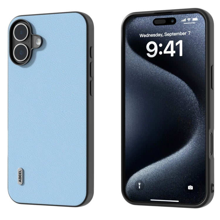 ABEEL Genuine Leather Wave Black Edge Phone Case, For iPhone 16 Pro Max, For iPhone 16 Pro�������...