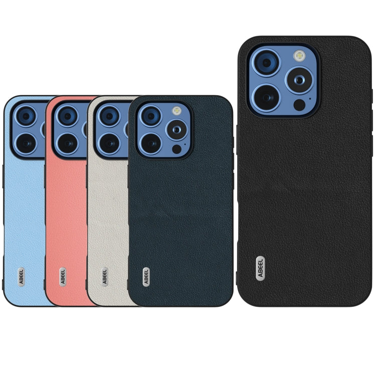 ABEEL Genuine Leather Wave Black Edge Phone Case, For iPhone 16 Pro Max, For iPhone 16 Pro�������...